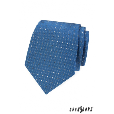 Světle modrá kravata jemné bílé tečky