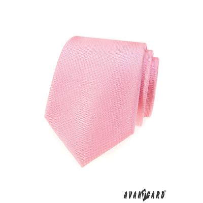 Růžová strukturovaná pánská kravata
