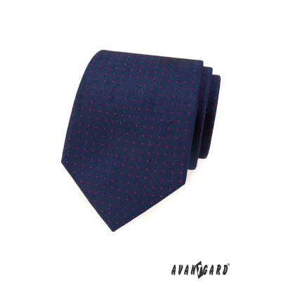 Modrá kravata s červenými tečkami