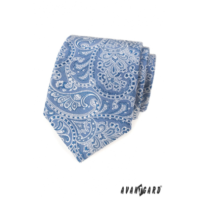 Světle modrá kravata s paisley motivem
