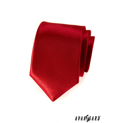 Hladká pánská kravata červená