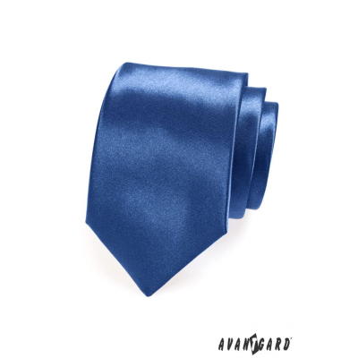 Lesklá kravata královská modř