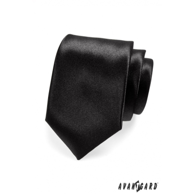 Klasická pánská kravata černá lesk