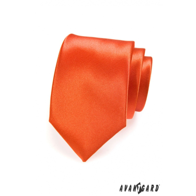Oranžová jednobarevná kravata