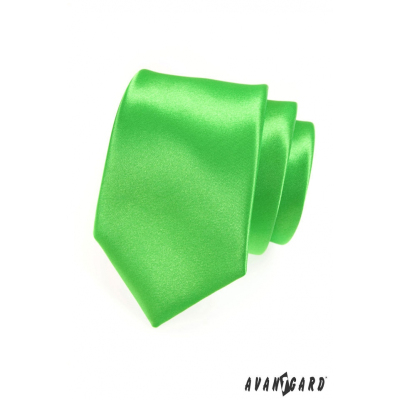 Pánská kravata zelená lesklá