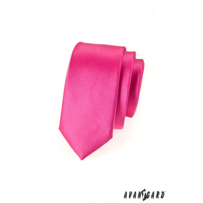 Úzká kravata SLIM  Fuchsiová lesk