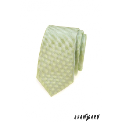 Zelená kravata SLIM, pletená struktura