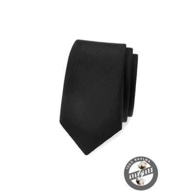 Černá, matná kravata Avantgard slim