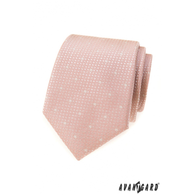 Pudrově růžová kravata se sněhovými  vločkami