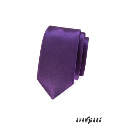 Hladká fialová kravata SLIM