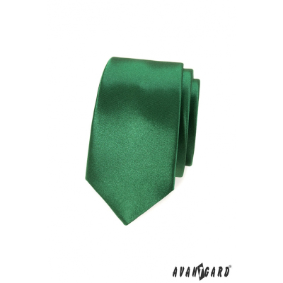 Slim kravata lesklém odstínu zelené