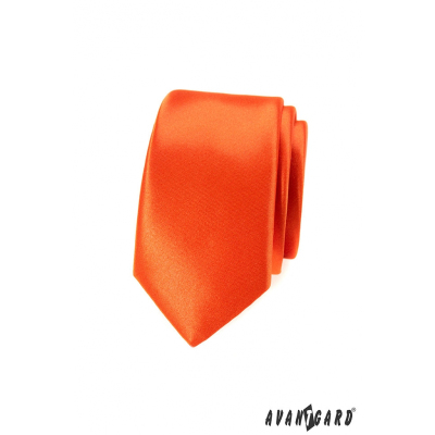 Kravata SLIM výrazné oranžové barvy
