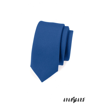 Matně modrá slim kravata Avantgard