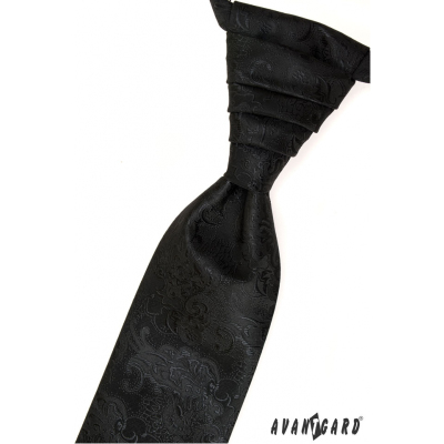 Černá francouzská kravata se vzorem