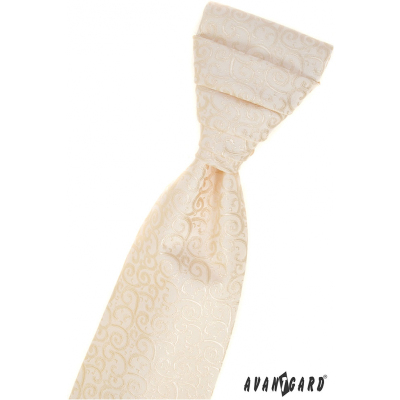 Smetanová francouzská kravata se vzorem