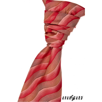 Svatební kravata s kapesníčkem červenohnedá
