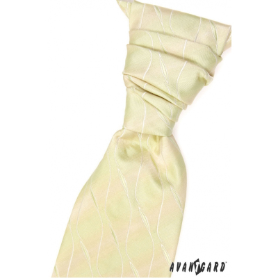 Svatební kravata zelenkavá s kapesníčkem