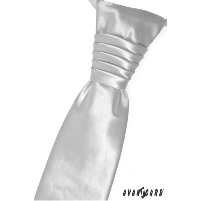 Jednoduchá stříbrná svatební kravata