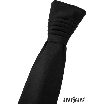 Francouzská svatební kravata černá matná