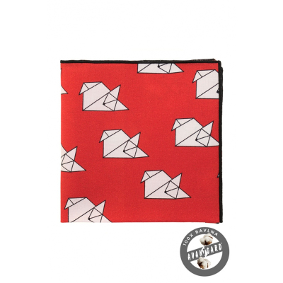 Bavlněný kapesníček červený "origami"