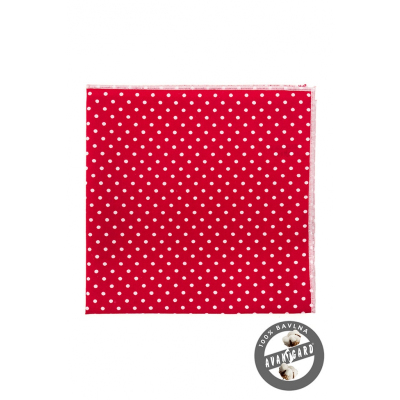 Bavlněný kapesníček červený s bílým puntíkem