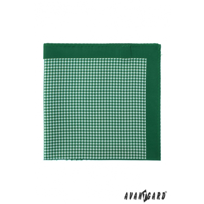 Zelenobílý pánský kapesníček vzorovaný