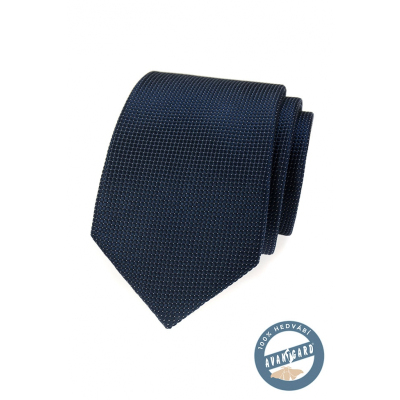 Modrá strukturovaná hedvábná kravata v dárkové krabičce