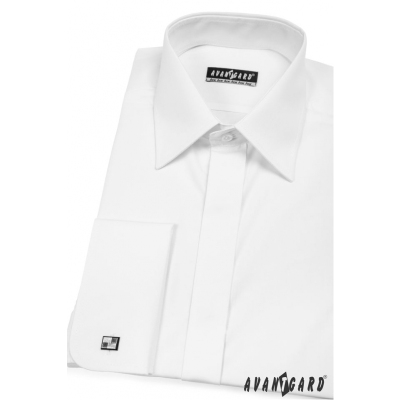 Pánská košile MK s krytou légou - V1-Bílá