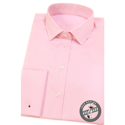 Růžová dámská košile na manžetové knoflíčky