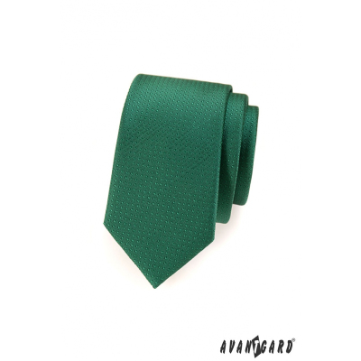 Zelená tečkovaná slim kravata