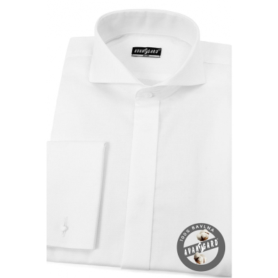 Pánská fraková košile SLIM bavlněná Bílá