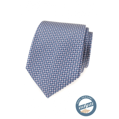 Hedvábná kravata s modrým vzorem