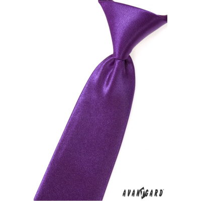 Chlapecká kravata fialová lesk