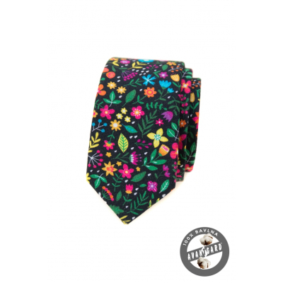 Pestrobarevná slim kravata