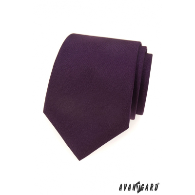 Tmavě fialová matná kravata