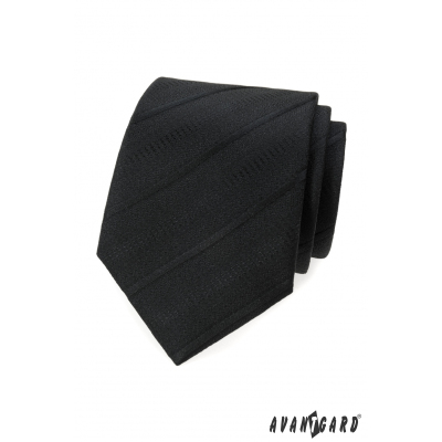 Černá kravata s šikmými proužky