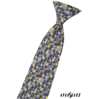 Chlapecká kravata s šedým vzorem 44 cm
