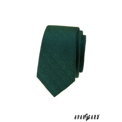 Zelená slim kravata se vzorem