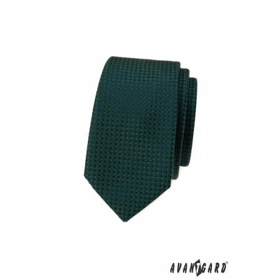 Tmavě zelená slim kravata se strukturou