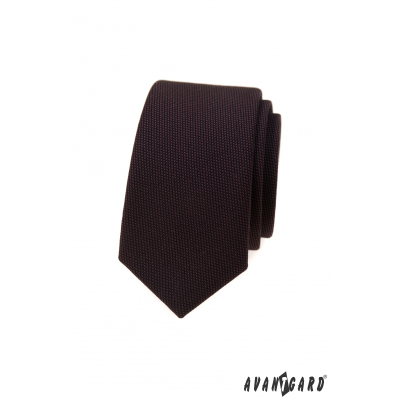 Tmavě hnědá luxusní kravata slim