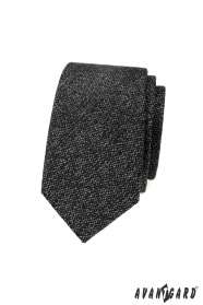 Úzká kravata s texturou v šedé