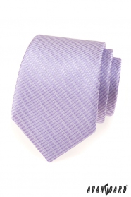 Bílá kravata s lila proužky