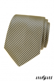Šedo-žlutá pruhovaná kravata