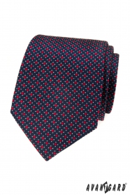 Modrá kravata s červenými čtverečky