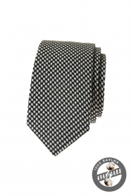 Černo-bílá bavlněná kravata