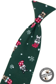 Zelená kravata 31 cm s vánočním motivem