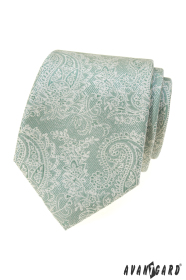Zelená kravata s ornamenty