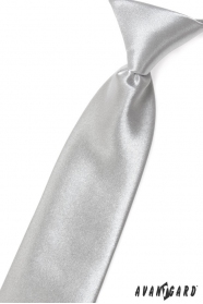 Chlapecká kravata stříbrná lesk 44cm