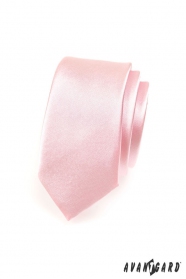 Úzká kravata SLIM světle růžová lesklá