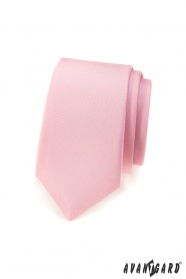 Matná kravata Slim růžové barvy
